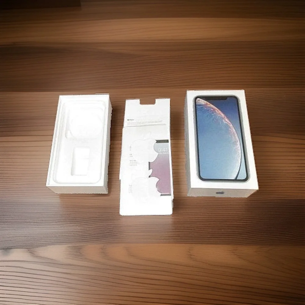 Apple iPhone XR Blue 64 GB Empty Box Replacement Documents & Stickers (No Cube)